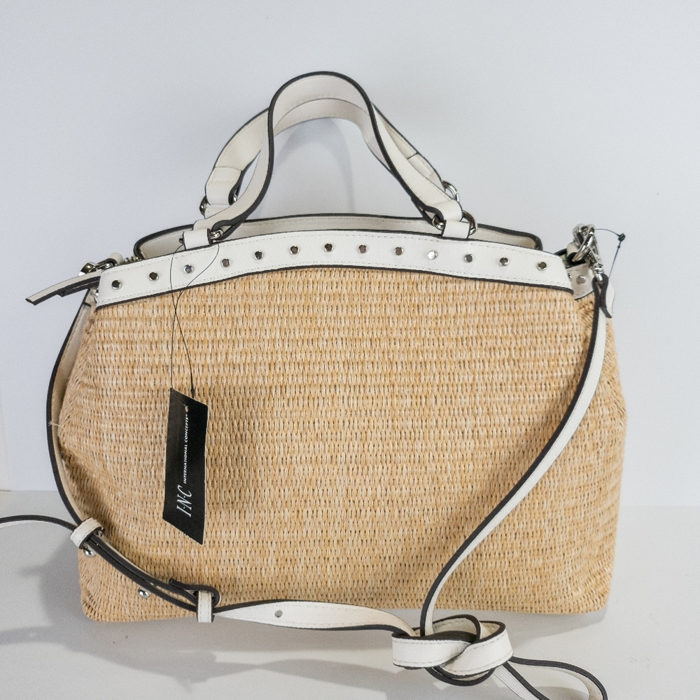 INC International Concepts Elliah Straw Satchel - Picture 3 of 4